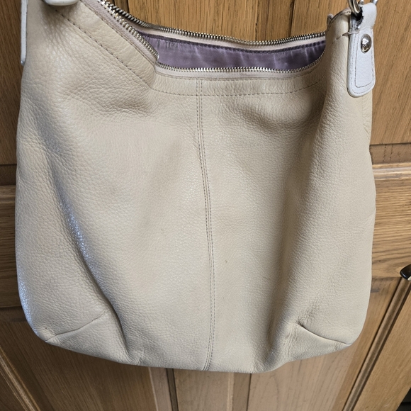 Coach Cream Shoulder Bag with Metallic Accents - Picture 8 of 8